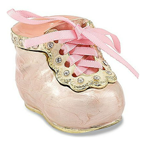 Joyero - It's A Girl Pink Baby Bootie Trinket Box 1.25 