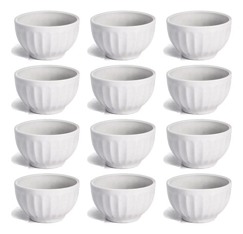 12 Tigela Cumbuca Japonesa Bowl 480ml Porcelana Açai Caldo Cor Branco