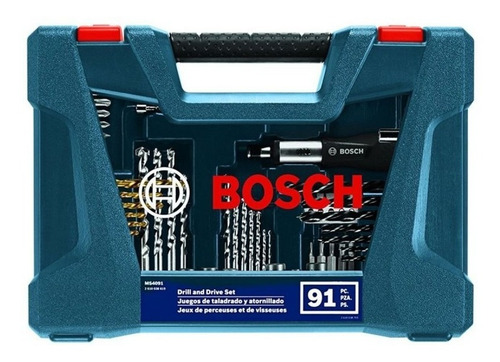 Imagen 1 de 10 de Set Brocas Puntas Bosch Para Madera Metal Concreto 91 Piezas