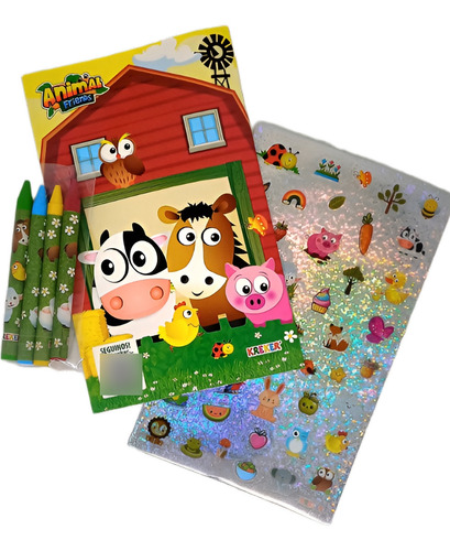 Cuento Infantil Para Colorear Con Lapices Y Stickers. Kreker