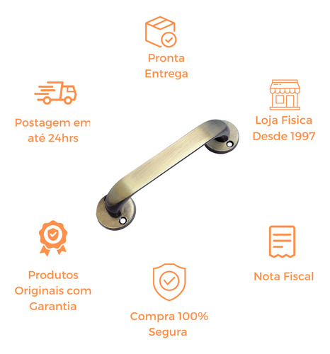 Puxador Classic 15cm Alça Porta E Janela União Mundial 1 Pç