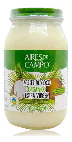 Aceite De Coco Órganico Extra Virgen 473 Ml Aires De Campo.