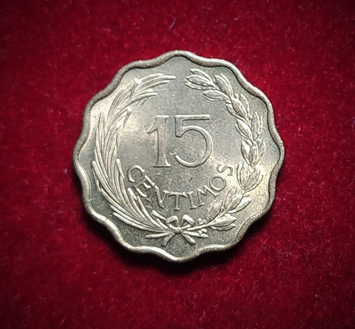 Moneda 15 Centimos Paraguay 1953 Km 26 