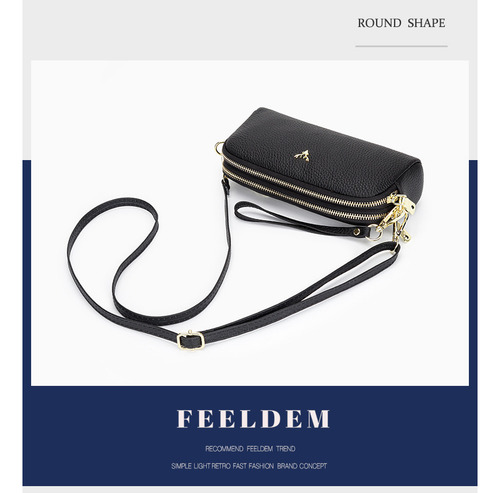 Bolso De Hombro Diagonal De Cuero Genuino Para Mujer