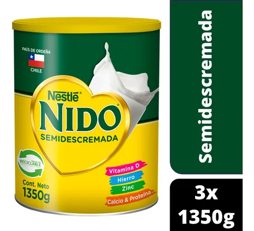 comprar Pack Leche En Polvo Nido® Semidescremada Tarro 1350g X 3