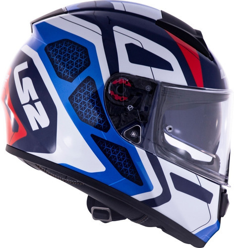Capacete Ls2 Vector Ff397 Interceptor Azul/ Vermelho Cor Azul Tamanho do capacete 56/S