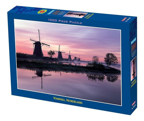 Puzzle Tomax Molinos De Viento Holanda Iluminado 1000 Piezas