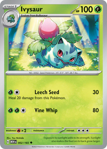Pokémon Tcg: 151 - 002/165 - Ivysaur [reverse]