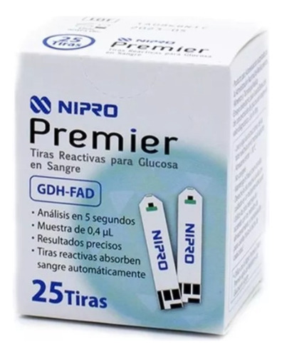 Tiras Reactivas Para Glucosa Nipro Premier X 25 Unidades