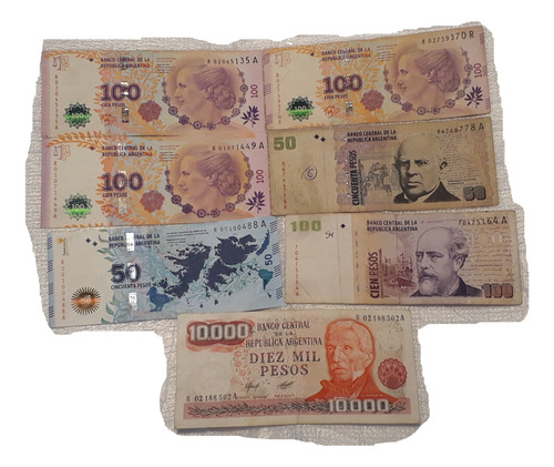 Billetes Pesos Argentinos Convertibles  Y Reposicion Son 7 