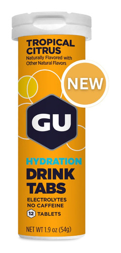 Gu Hydration Drink Tabs Sabor Tropical Citrus  8 Pack