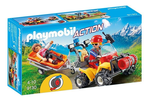 Playmobil Cuatriciclo Rescate En La Montaña 9130 Action Edu