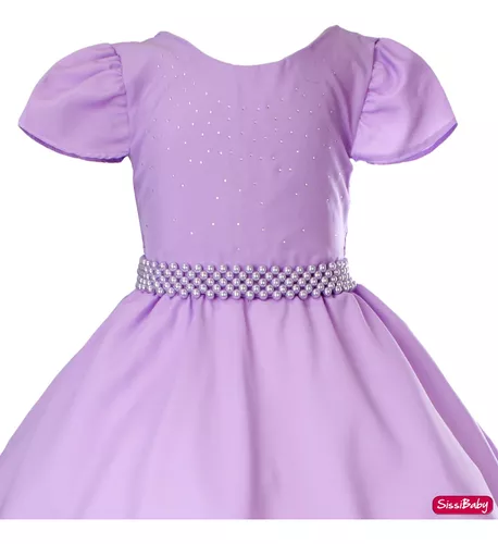 Vestido Princesa Infantil Roxo Lilás Roupa Realeza Midi Luxo serve para  Festa de Aniversário temático da Rapunzel e Sofia e Fantasia de Criança  para Carnaval