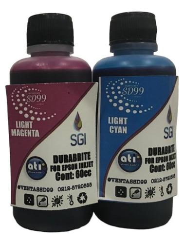 Tinta Epson Light Cyan Light Magenta Ati 60ml Reenvasada Sgi