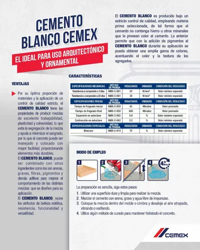 CEMENTO BLANCO CEMEX 25 KG