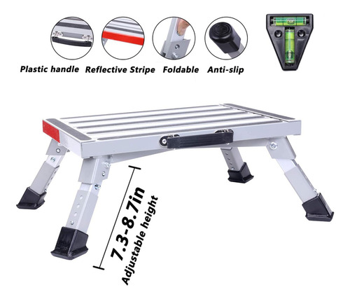 Banqueta Rv Step Homeon Wheels, Altura Ajustável, Alumínio