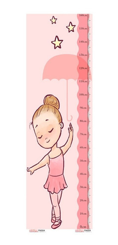 Régua Do Crescimento Bailarina Para Medir Crianças Balé Cor Rosa-claro