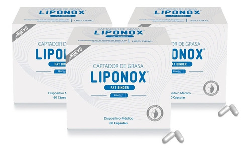 Imagen 1 de 3 de Plan 3 Meses Captador De Grasa Liponox Fat Binder