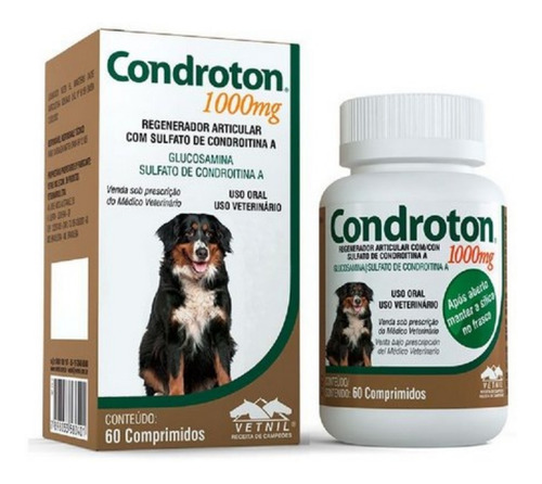 Regenerador Articular Vetnil Condroton 60 Comprimidos 1000mg