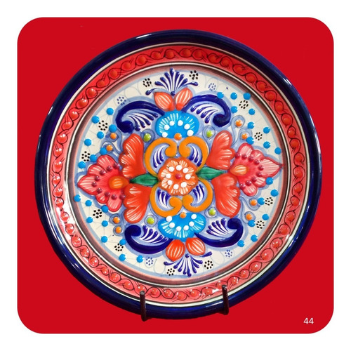 Set De 8 Platos De Talavera Poblana 25 Cm Dif. Diseños Plt 