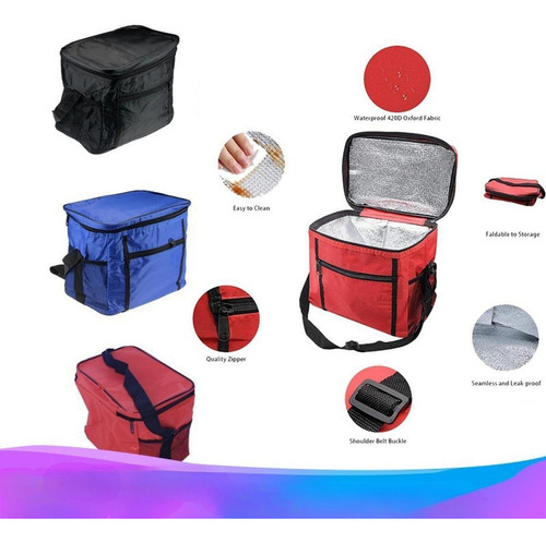 Bolsa Térmica Aislante, Bolsa Térmica Con Cierre De Rojo