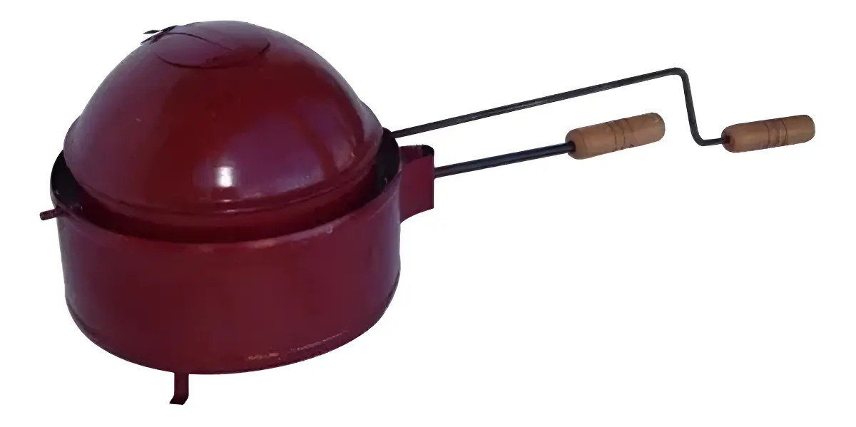 Torrador de Café Manual Minasul nº 2 Vermelho 2L Aço e Madeira