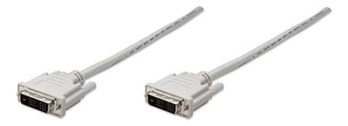 Cable DVI de 1 DVI-D macho a 1 DVI-D macho Manhattan 328821 blanco de 180cm