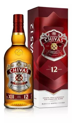 Imagen 1 de 1 de Whisky Blended Scotch Chivas Regal 12 Años Escocia botella 1 L
