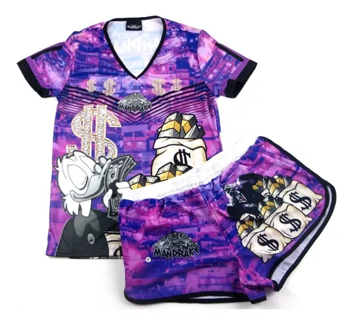 Kit Império Mandrake Cria de Quebrada Favela babylook + Short Cod32