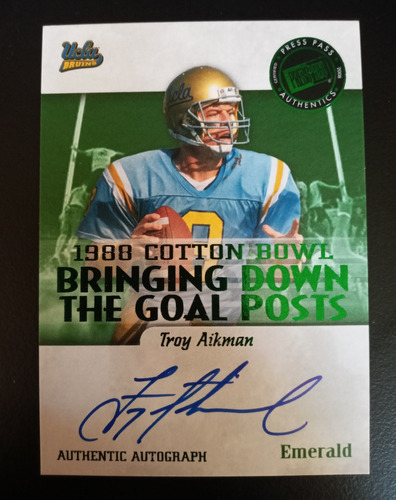 Troy Aikman Press Pass Legends Bowl Edition 2008 Autógra 1/5