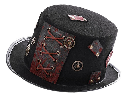 Aplicable A Sombrero De Copa Gótico Steampunk Vintage Con