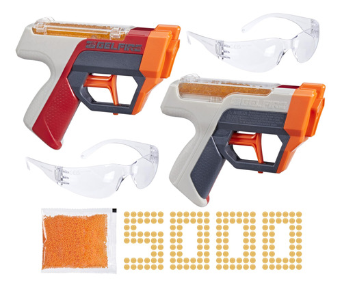 Nerf Lanzadores Pro Gelfire Dual Wield, Paquete De 2 (gafas