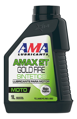 Aceite Ama Oils Gold Fire 2 Str Sintetico 2t 1 Litro 50:1