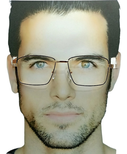 Lentes Fotocromáticos OBLACIV Ejecutivos Anti Luz Azul UV Armazón Negro Diseño Dorado