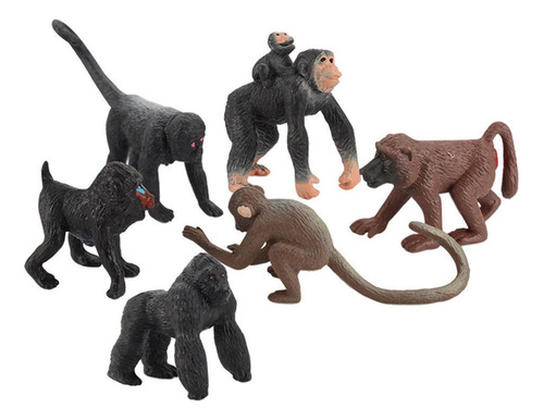 Figura De Chimpancé, Juguete Educativo De Criaturas En Minia