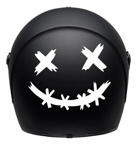 Adesivo Para Capacete Moto Smile Sorriso Decalque Decorativo