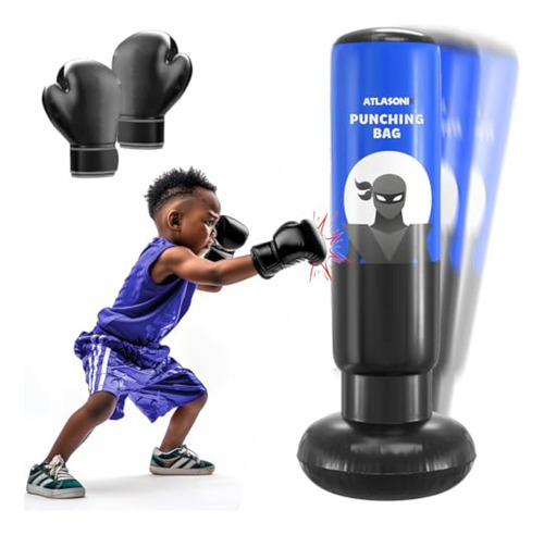 Punching Bag With Gloves For Kids Boys Girls 3 4 5 6 7 8 9