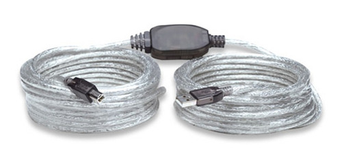 Imagen 2 de 4 de Cable De Extension Activa Usb 2.0 Alta Velocidad Macho Tipo A-b, 11 Mts, Manhattan (510424)