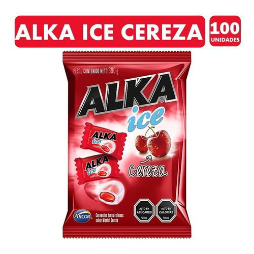 Alka Ice Sabor Mentol Cereza (bolsa Con 100 Unidades)