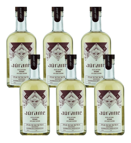 Caja De 6 Mezcal Júrame Reposado Artesanal 750 Ml