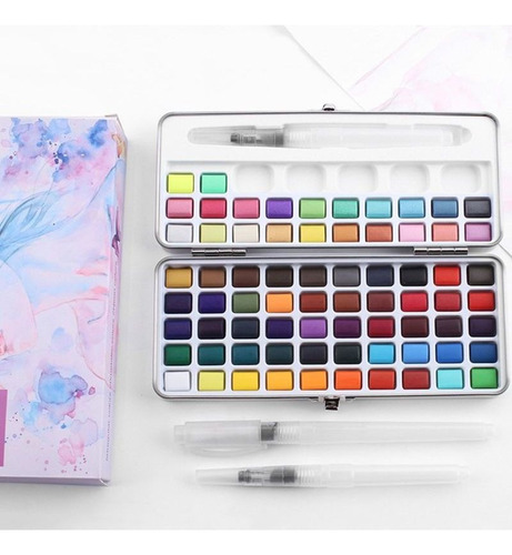Juego De Pintura De Acuarela Sólida De 72 Colores Con 3 Pin