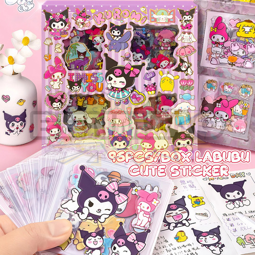 96 Pegatinas De Dibujos Animados Aleatorias De Labubu Para N