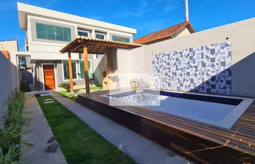 Lançamento! Casa Meio Terreno/ 04 Quartos, Piscina/varanda Gourmet, Recreio/rio Das Ostras! - Ca1173