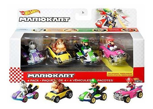 Juego De Mesa Hot Wheels Mario Kart 4-pk # 1