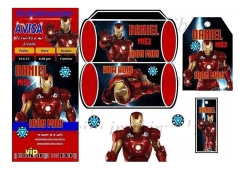 Kit Imprimible Iron Man Ironman Candy Bar Invitaciones Bande | Cuotas sin  interés