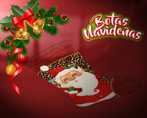 Diseños Para Estampar Sublimar Botas Navideñas M200