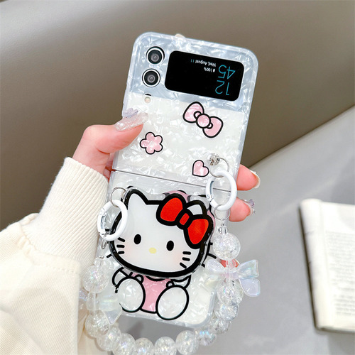 Shell Patrón Hello Kitty Soporte Zflip5/4/3 Caso De Teléfono