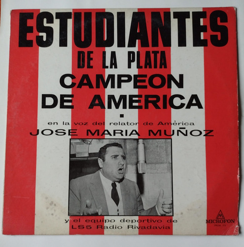 Disco Estudiantes De La Plata Campeón De América Año 1968