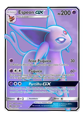 Carta Pokémon Espeon Gx Full Art Sol E Lua