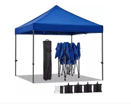 Toldo Plegable De 3x3  En Color Azul En Oferta 